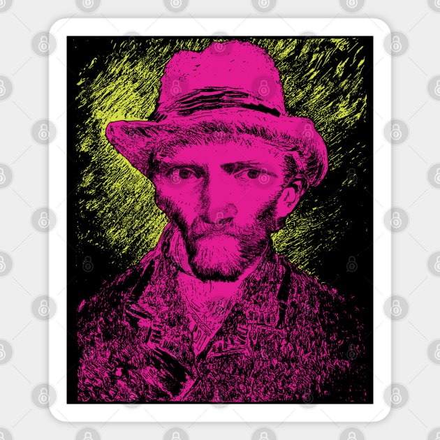 Vincent van Gogh with Hat Self Portrait Pop Art Magnet by PelagiosCorner